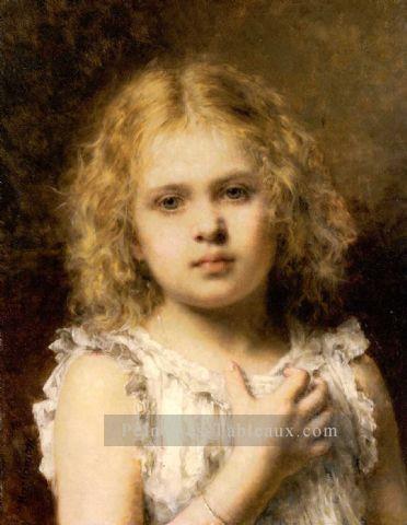 Un portrait de jeune fille beauté Alexei Harlamov Peintures à l'huile